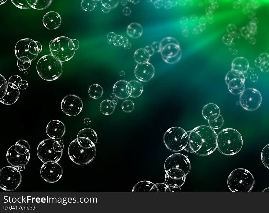 Abstract background of water with bubbles