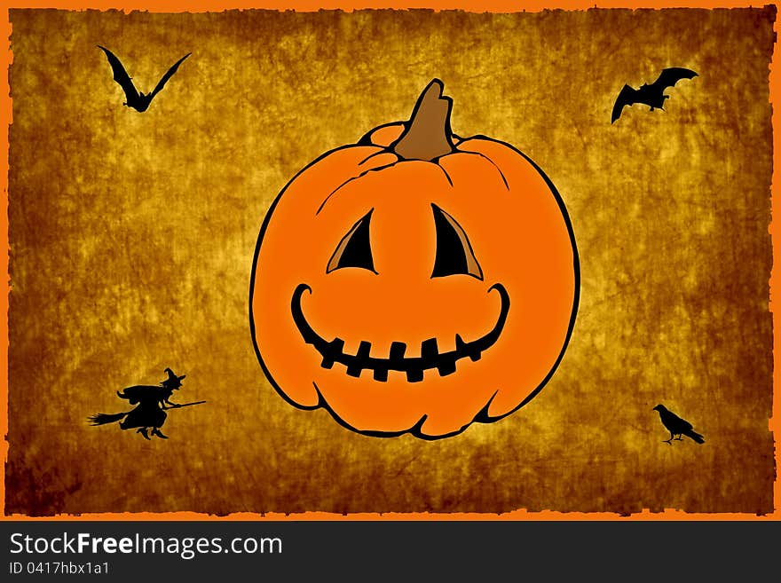 Smiling pumpkin halloween background illustration. Smiling pumpkin halloween background illustration