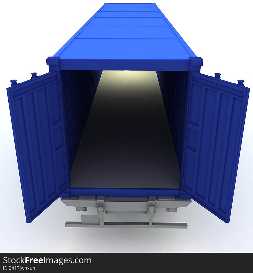 Container on white backgraund. 3d rendered illustration