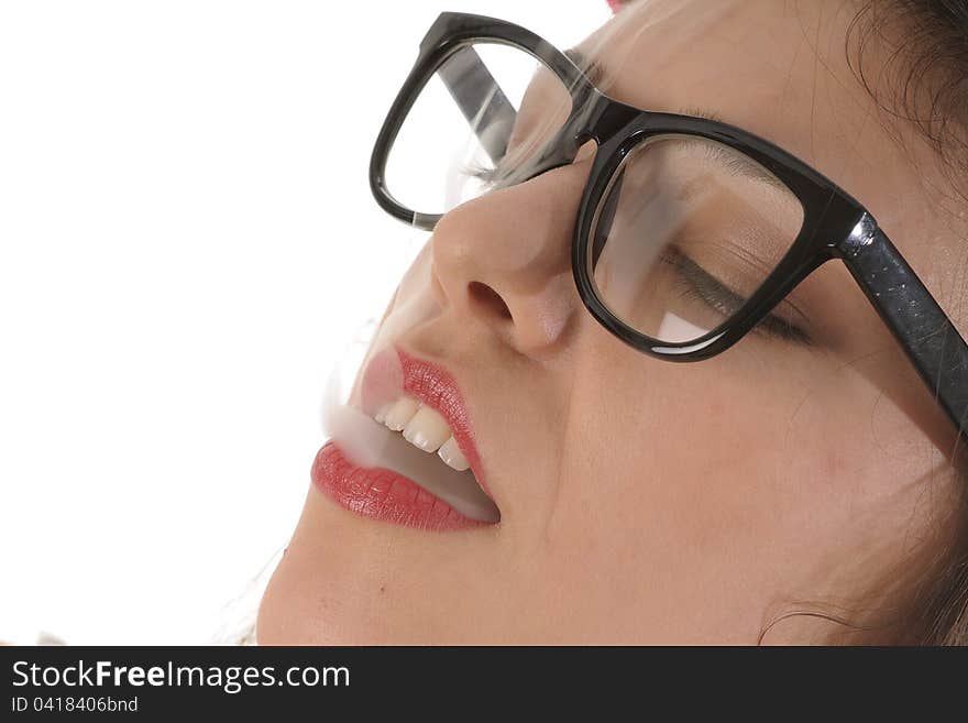 Caucasian Girl Smoking Cigarette