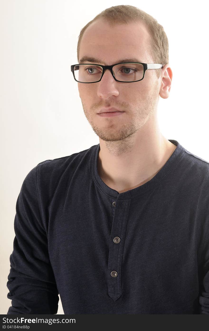 Caucasian male posing in studio. Caucasian male posing in studio