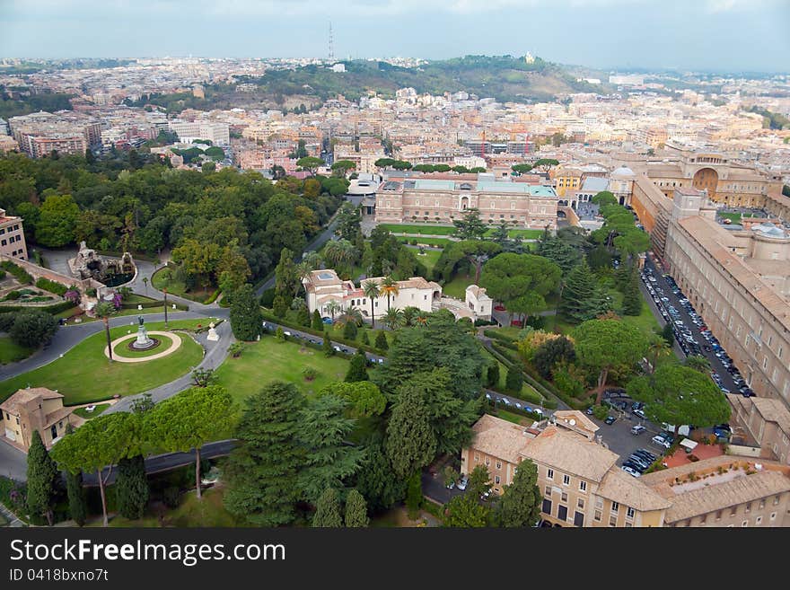 Vatican Gardens in Rome. Italy