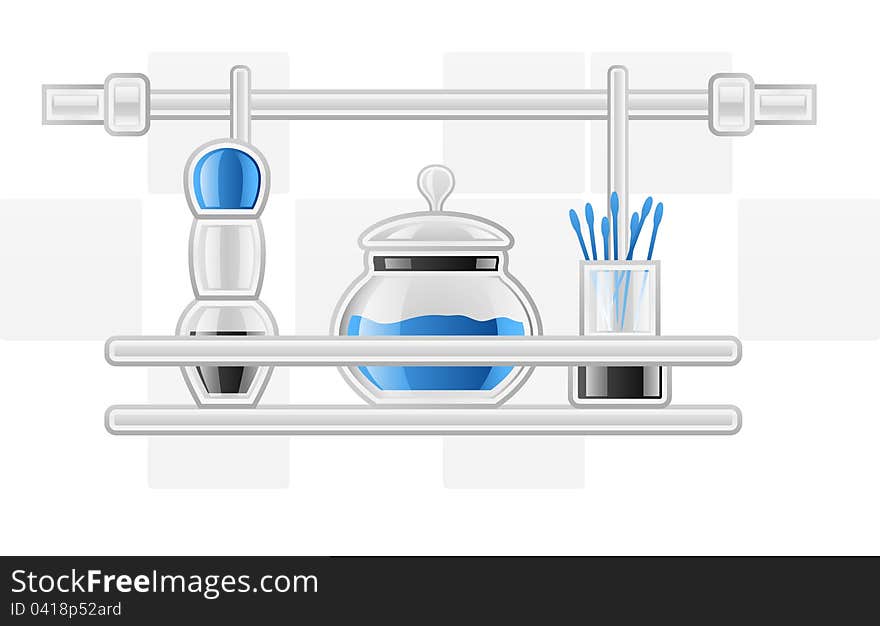 Vector illustration of hygiene items on white background. Vector illustration of hygiene items on white background