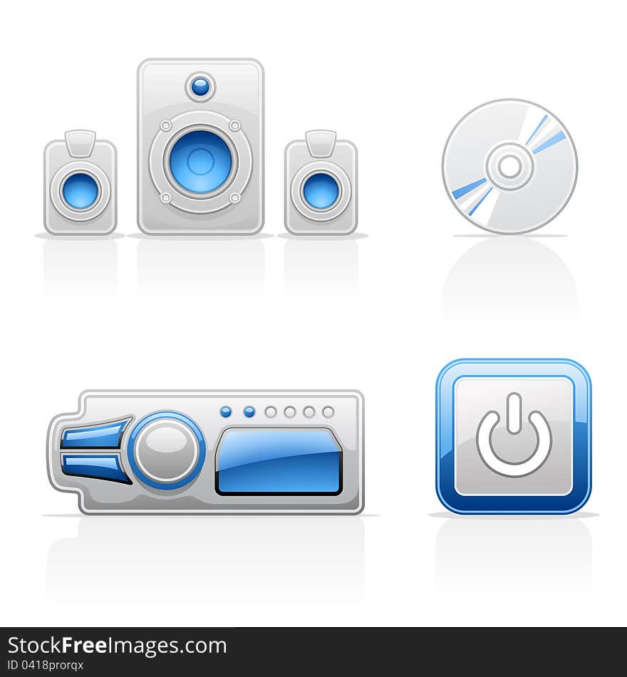 Music vector icons on white background. Music vector icons on white background