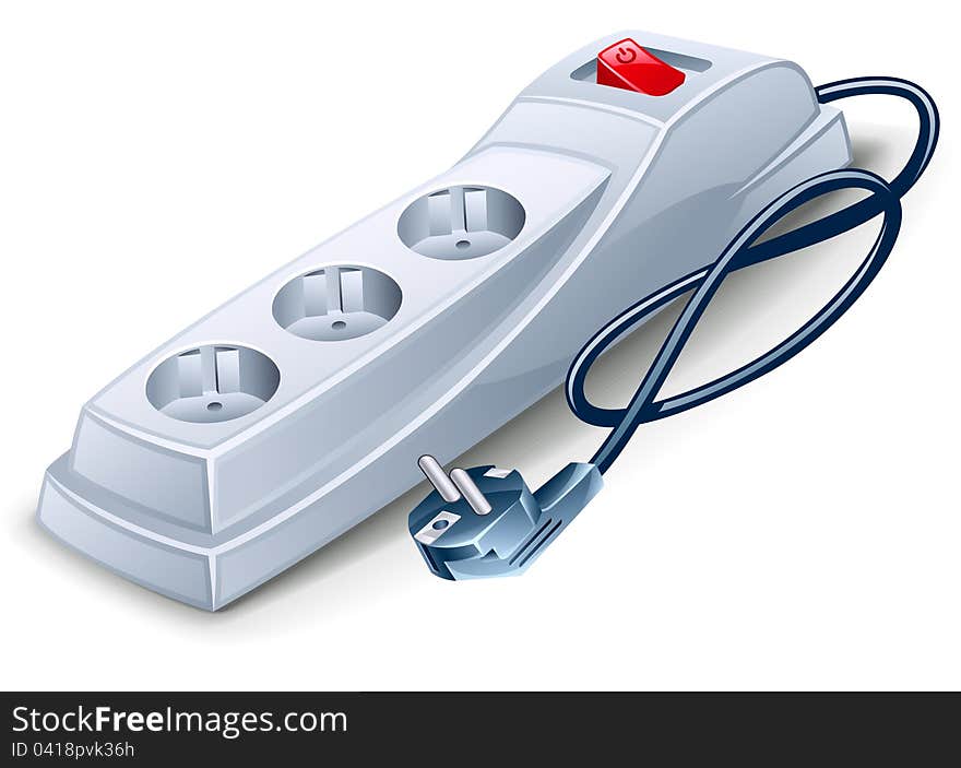 Vector illustration of outlet on white background