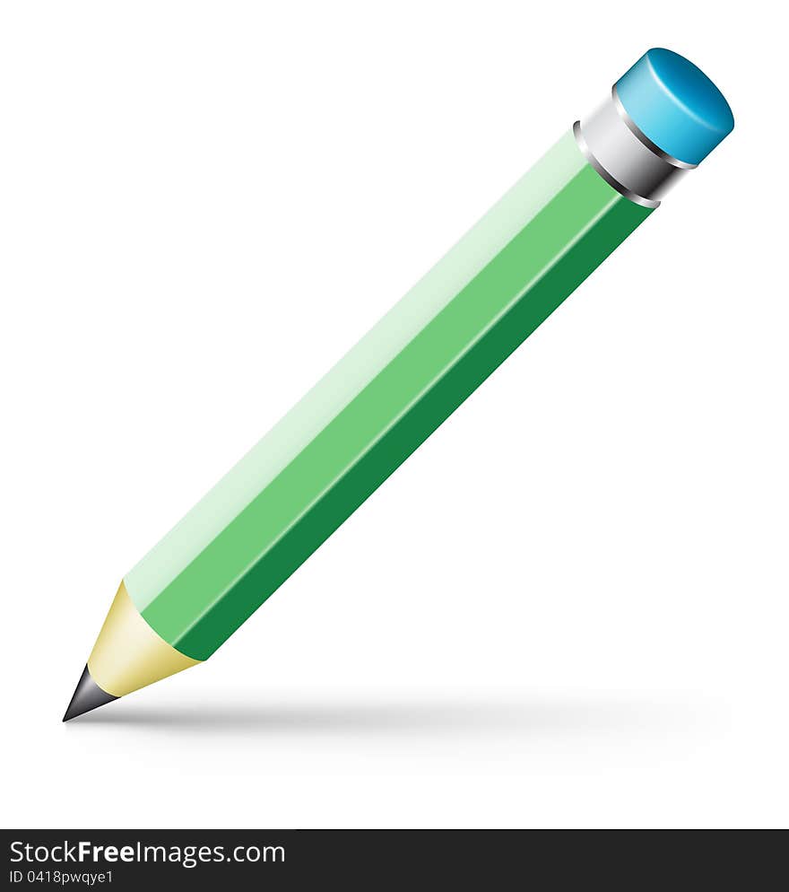 Vector illustration of pencil on white background. Vector illustration of pencil on white background