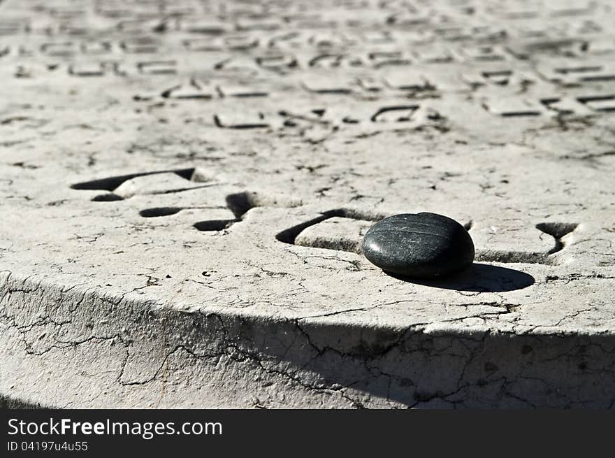 Traditional pebble on Jewish grave. Traditional pebble on Jewish grave