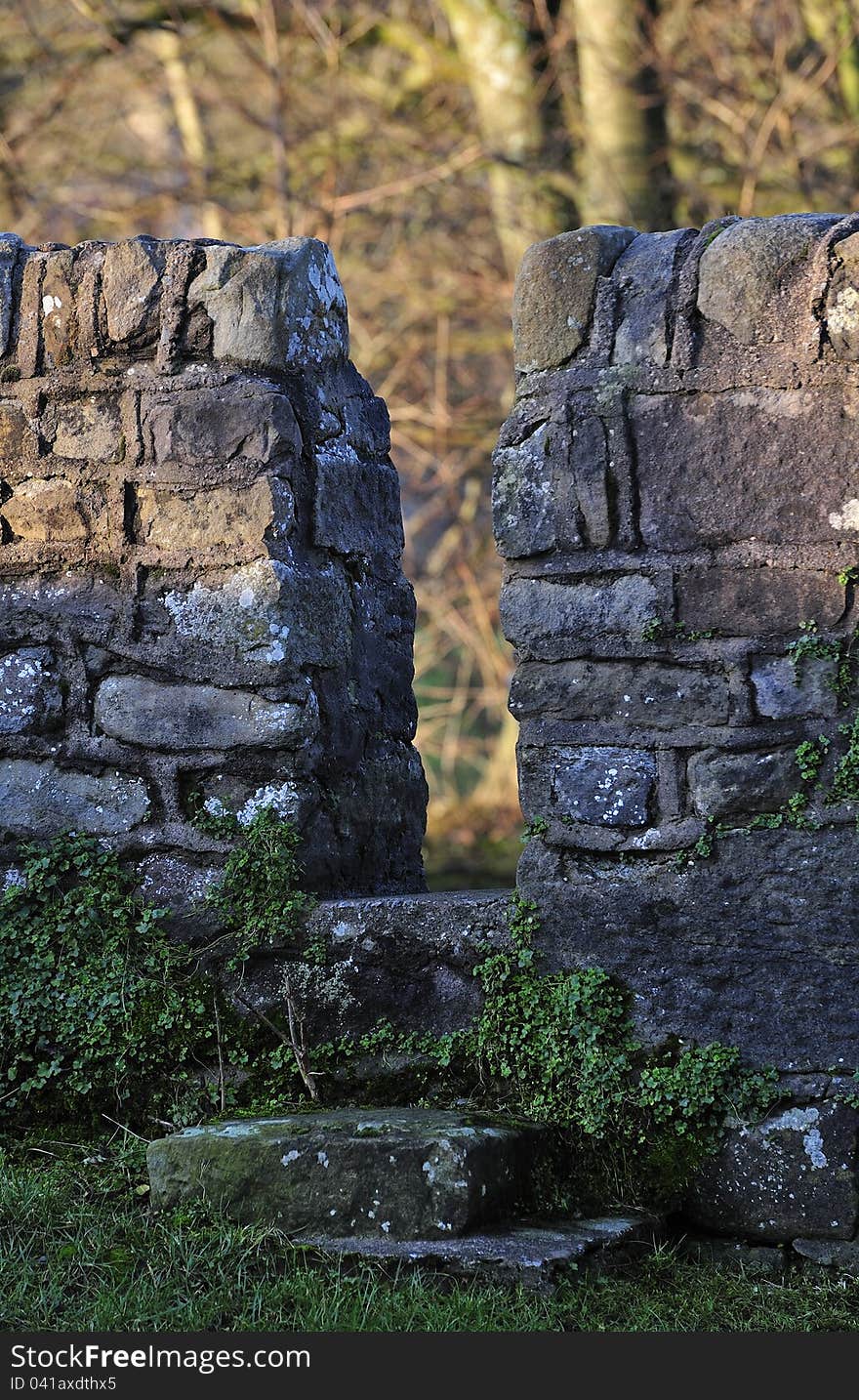 A typical footpath access stile, as found at Dunsop bridge, in Lancashire. Too narrow for cattle and sheep to get through, but just wide enough for human legs, and wildlife. A typical footpath access stile, as found at Dunsop bridge, in Lancashire. Too narrow for cattle and sheep to get through, but just wide enough for human legs, and wildlife.