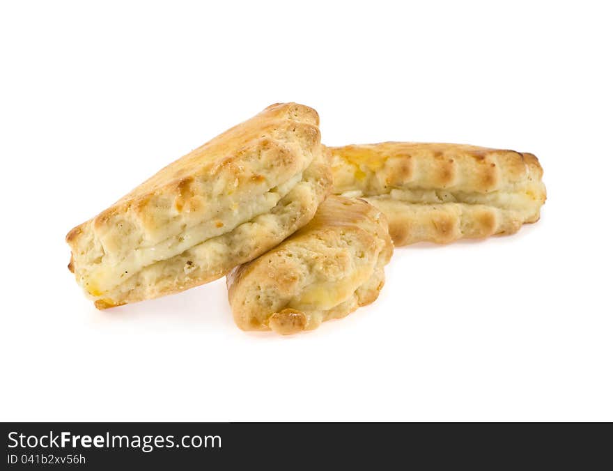 Pastry With Curd On A White Background