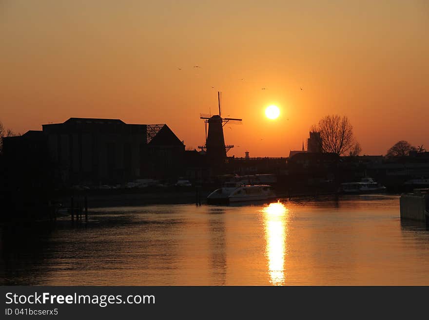 Windmill sundown