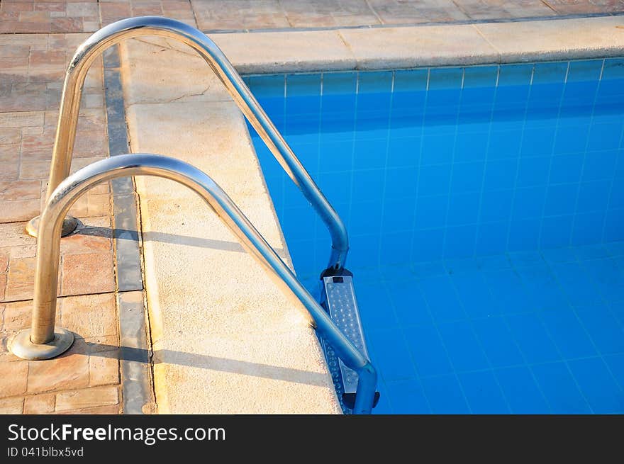 Ladder of a swimming pool