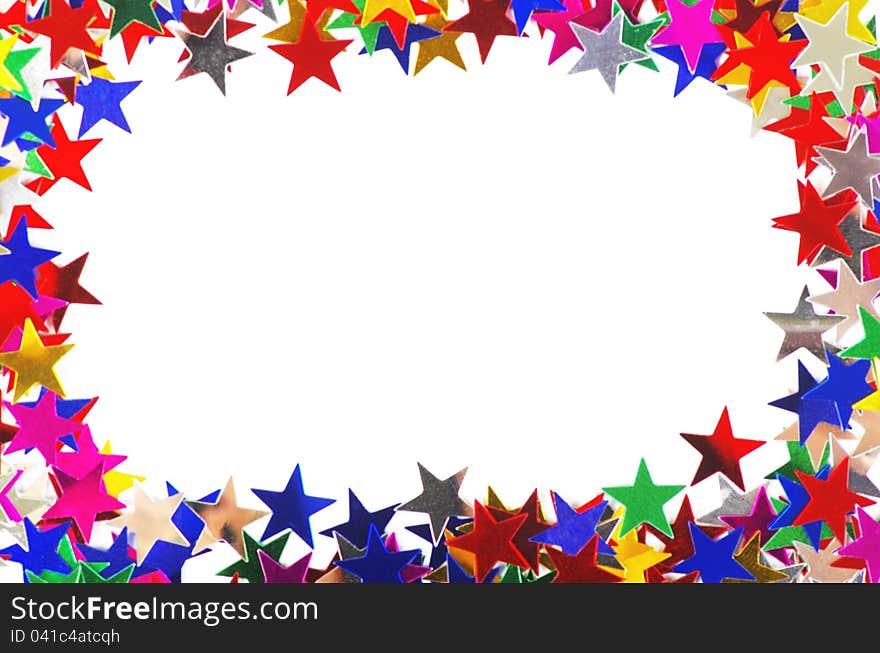 Star Shaped Confetti Of Different Colors Frame