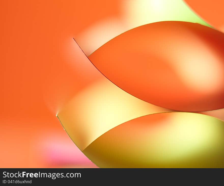 Abstract Colored Paper  On Orange Background