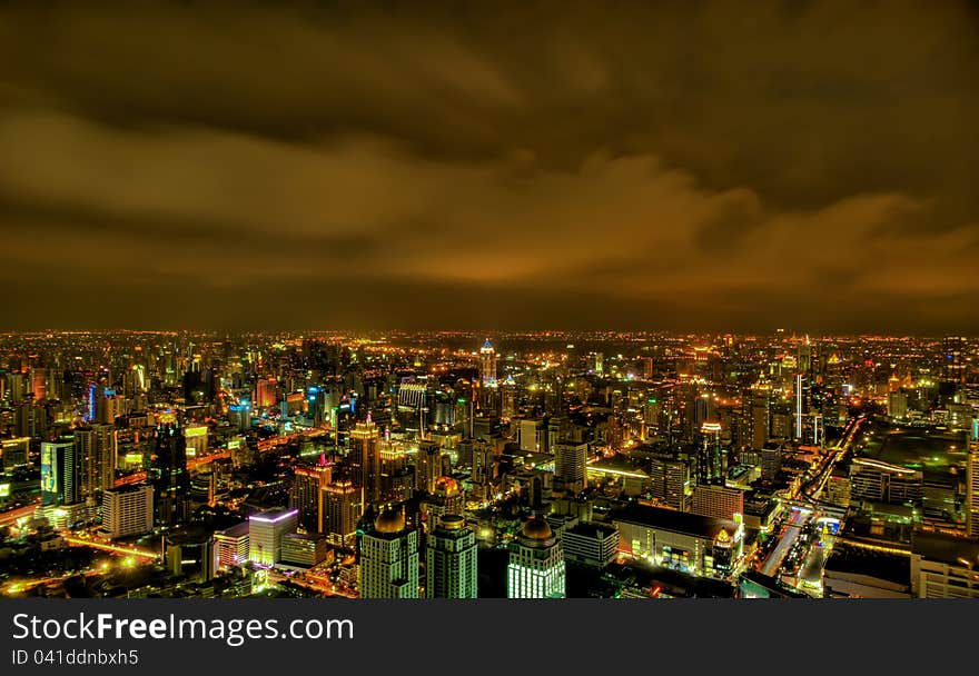 Bangkok City skyline at night