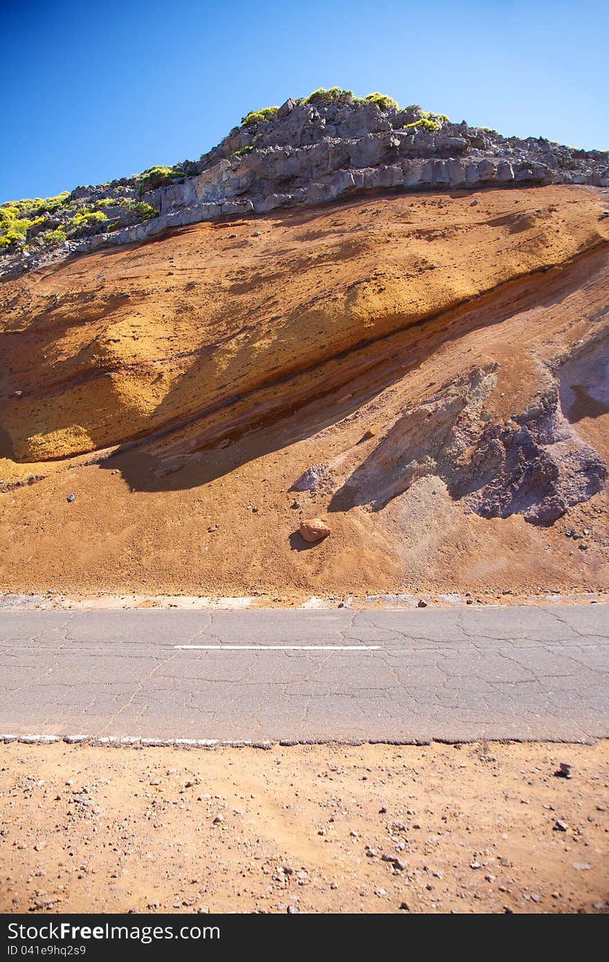 Earth Wall And Road