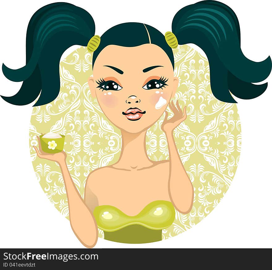 Pretty girl with make up in vector