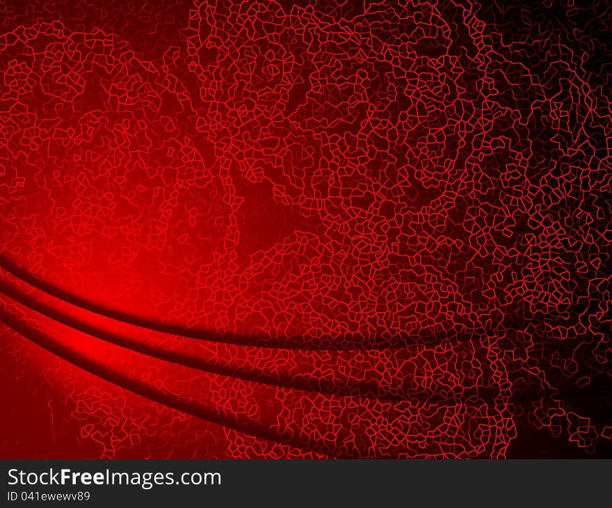 Background in red bleeding lines with raised curves, unique effect. Background in red bleeding lines with raised curves, unique effect