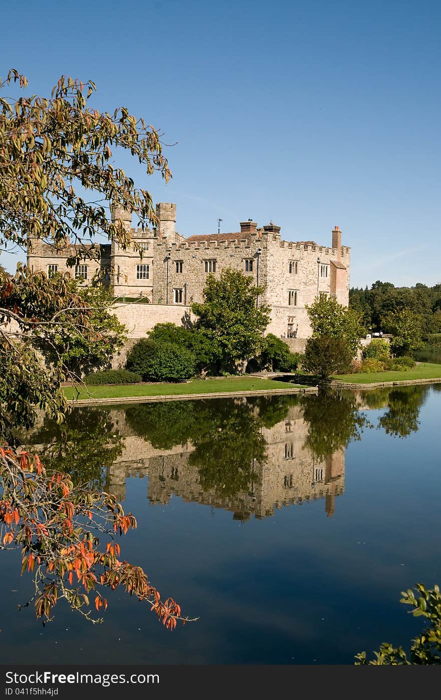 The historic building of leeds castle in kent in england. The historic building of leeds castle in kent in england