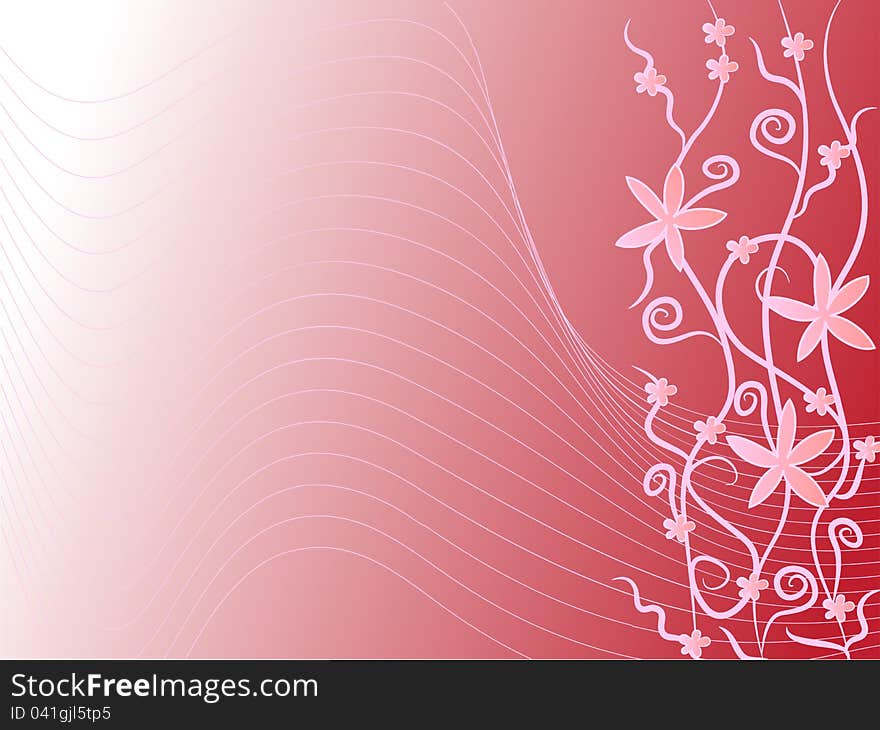 Floral abstract backgound with swirls and lines - illustration. Floral abstract backgound with swirls and lines - illustration