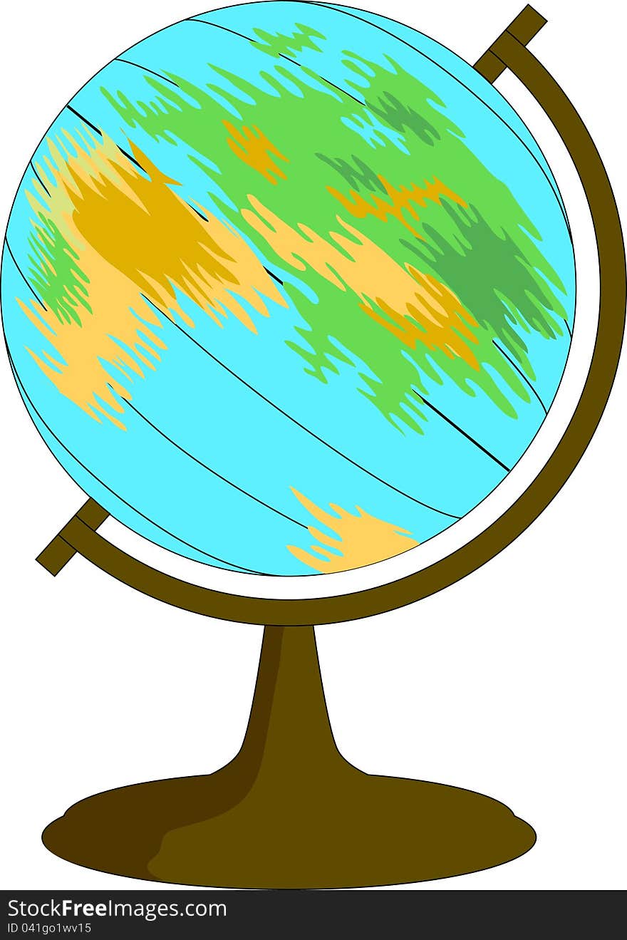 Illustration of desktop spinning globe on the prop.