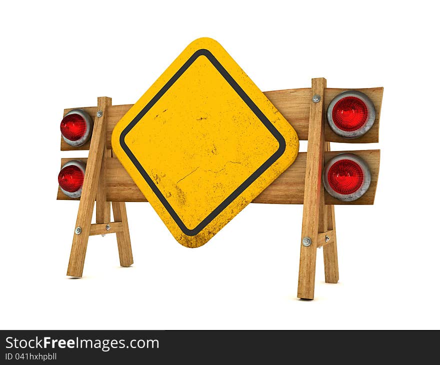 3D Concept Traffic Sign isolated on White Background