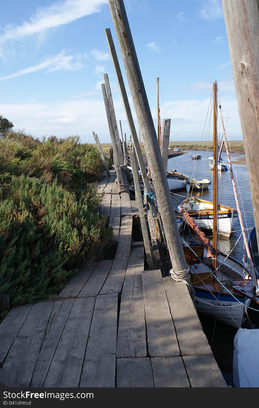 Boardwalk on the west side of Blakeney harbour. Boardwalk on the west side of Blakeney harbour