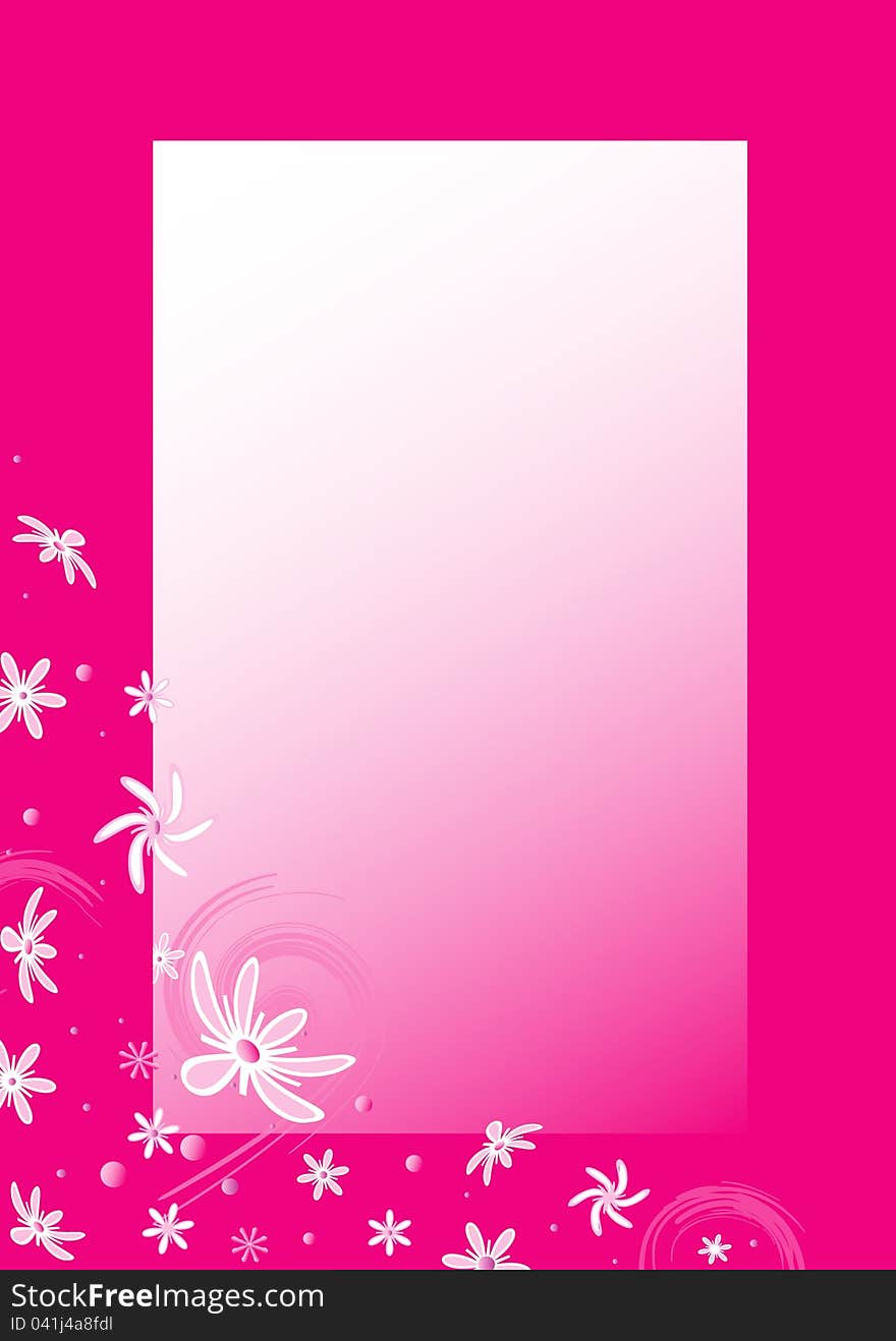 Pink floral frame, place for your text. Pink floral frame, place for your text