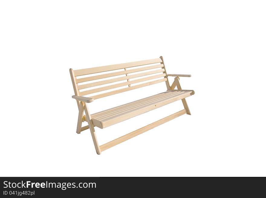 Linden bench isolated