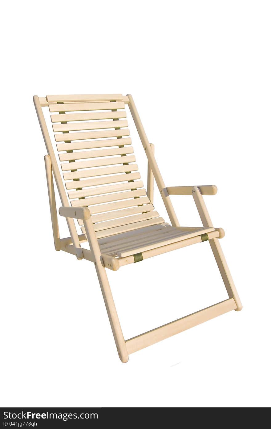 Deck chair isolated on white background