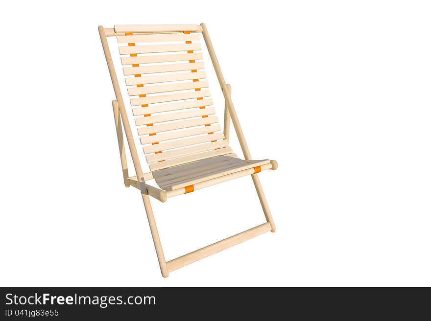 Deck chair isolated on white background