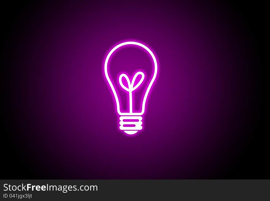 Light bulb in colour background