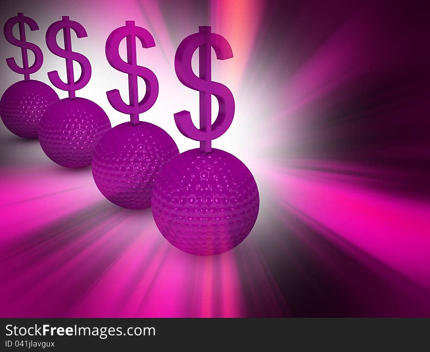 Dollar sign with golf ball