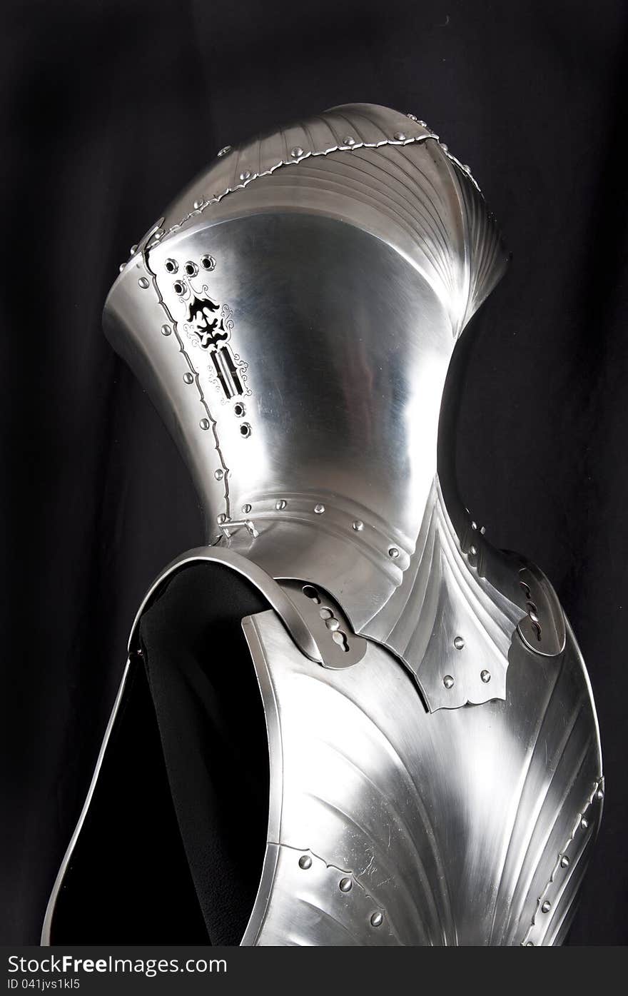 Armour of the medieval knight. Metal protection of the soldier against the weapon of the opponent