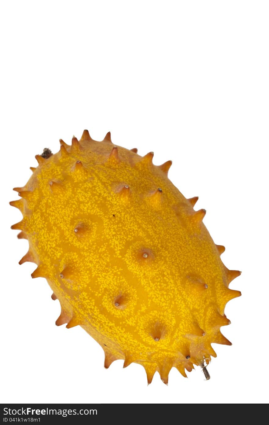 A cut-out of a kiwano