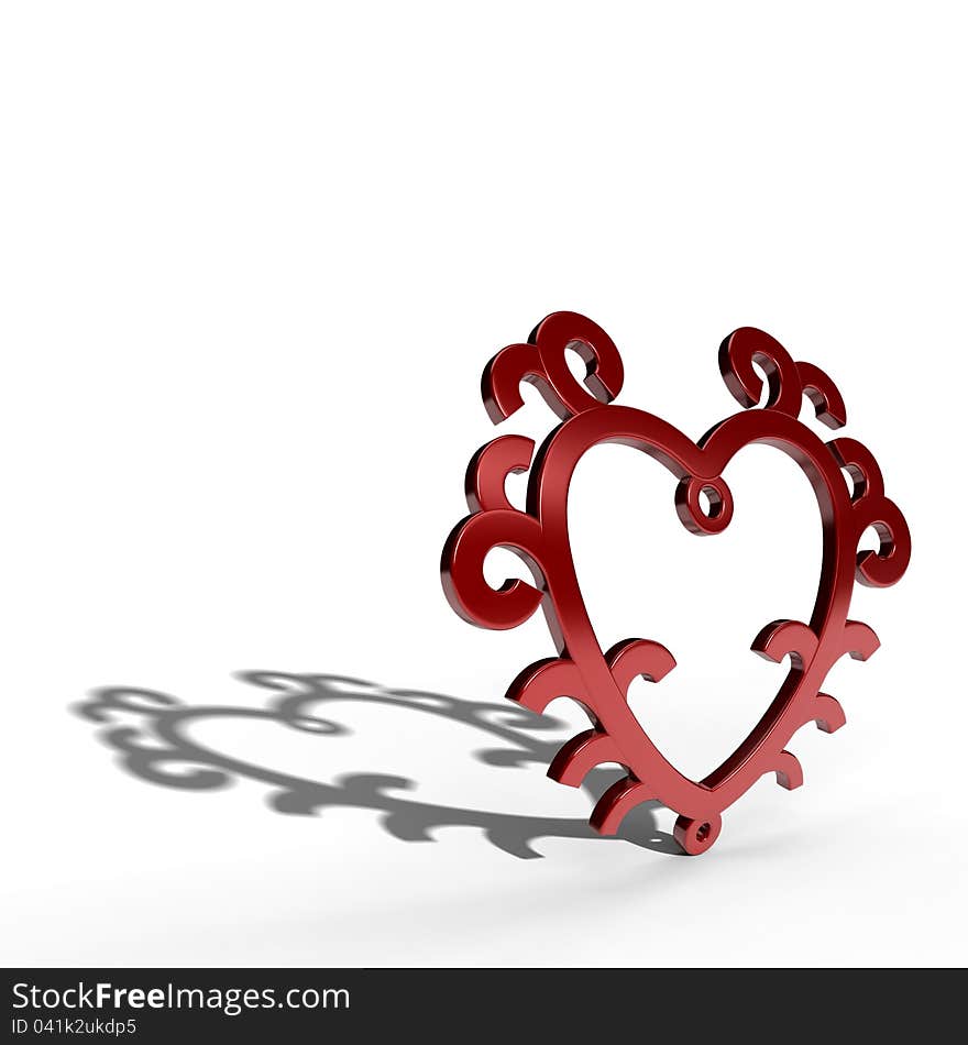 Metal Heart With Floral Model