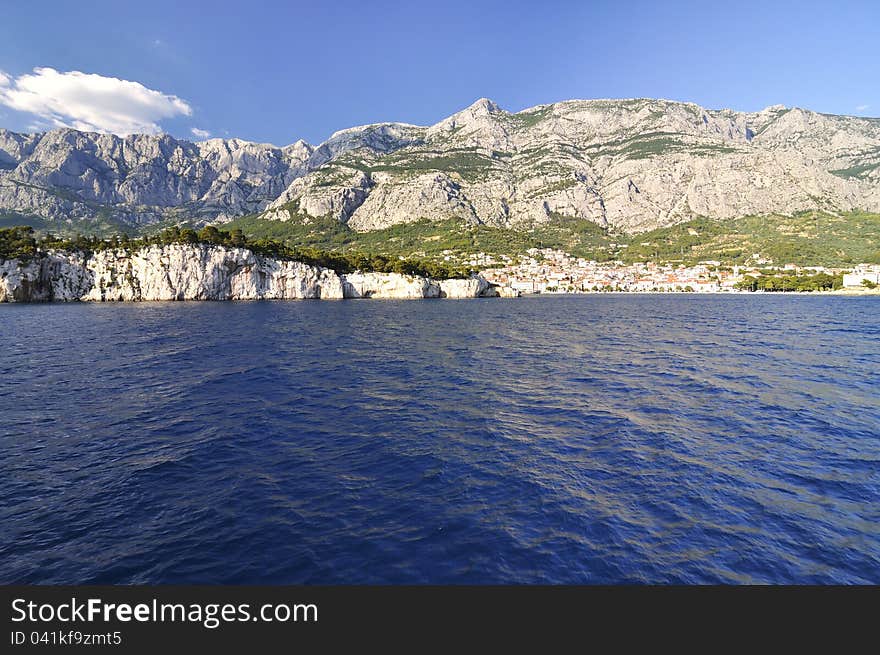 Panorama of Port in Makarska, Croatia