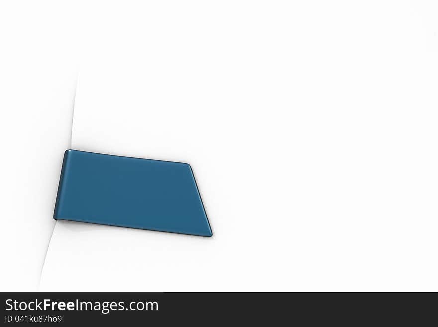 Blue bookmark  on white background 3d model. Blue bookmark  on white background 3d model