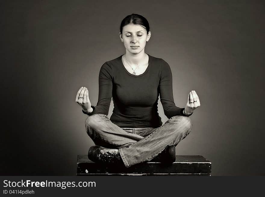 Beautiful Girl Practicing Yoga