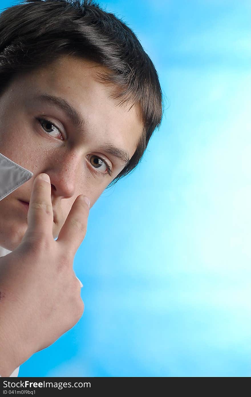 Boy Pointing To Eyes