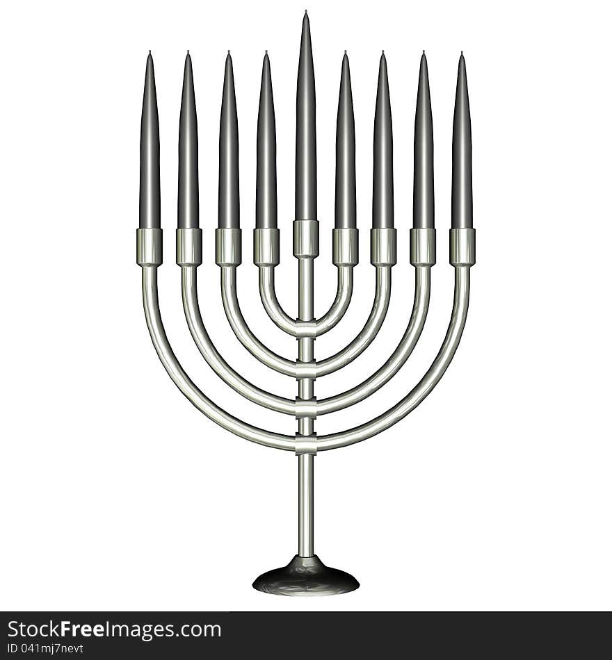 Illustration of a Menorah with Candles