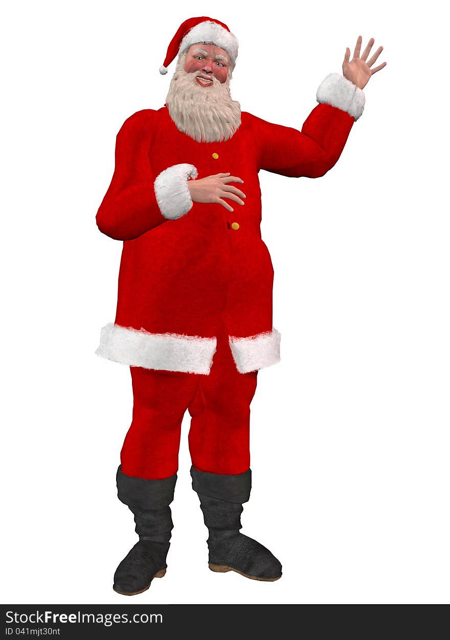 Illustration of a full body Santa Claus waving. Illustration of a full body Santa Claus waving.