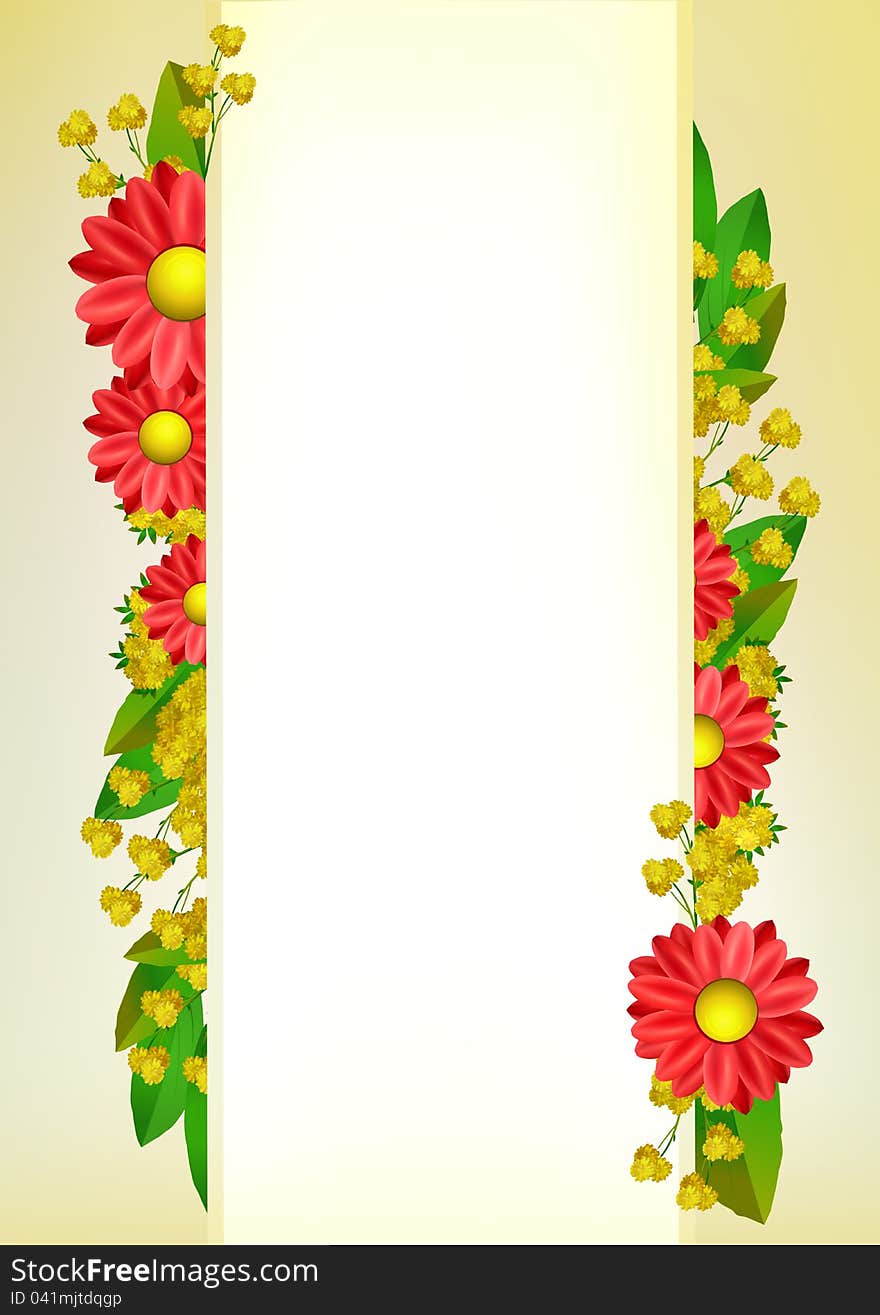 Decorative flower frame with place for text. Decorative flower frame with place for text