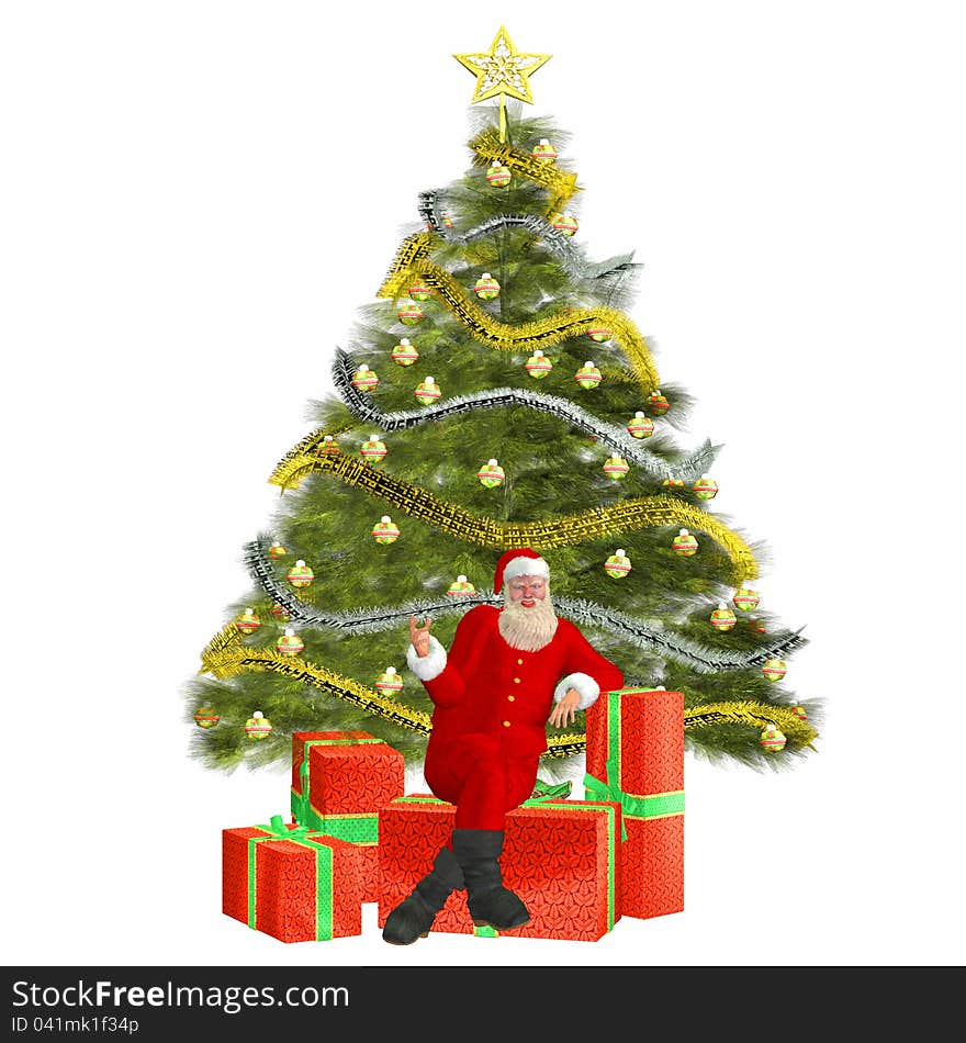 Santa Claus with presents and