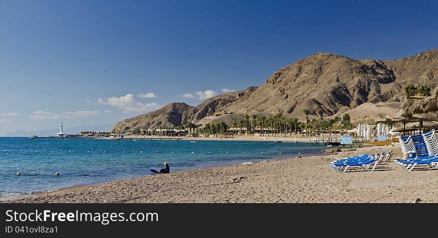 Red Sea and beaches near Eilat, Israel