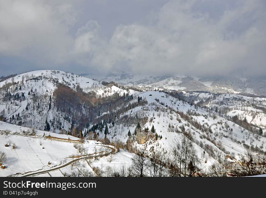 Snowy top village