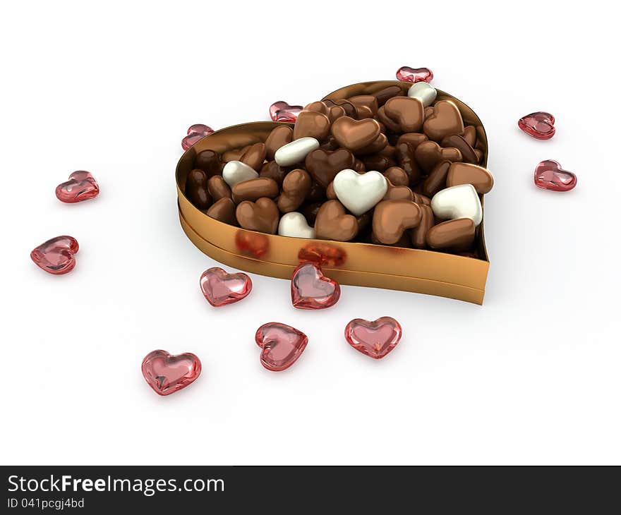 Heart box of candy chocolates