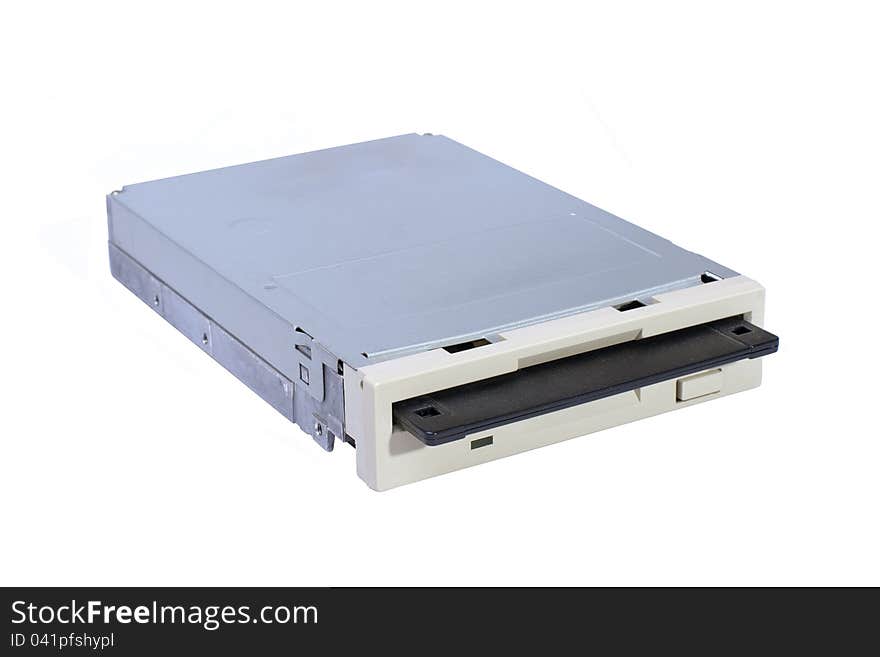 Isolated floppy drive in white background