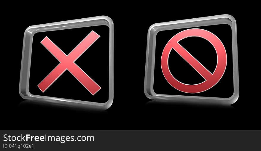 Illustration of no signs, symbol on black