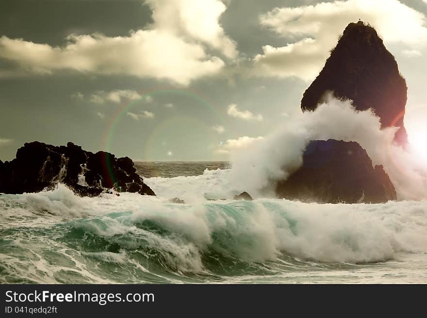 Photo of stormy weather, Italy, Sicily. Photo of stormy weather, Italy, Sicily