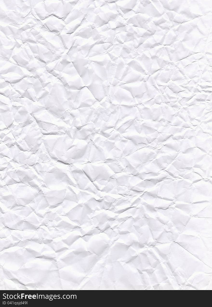 Texture of crumpled white paper. Hi res